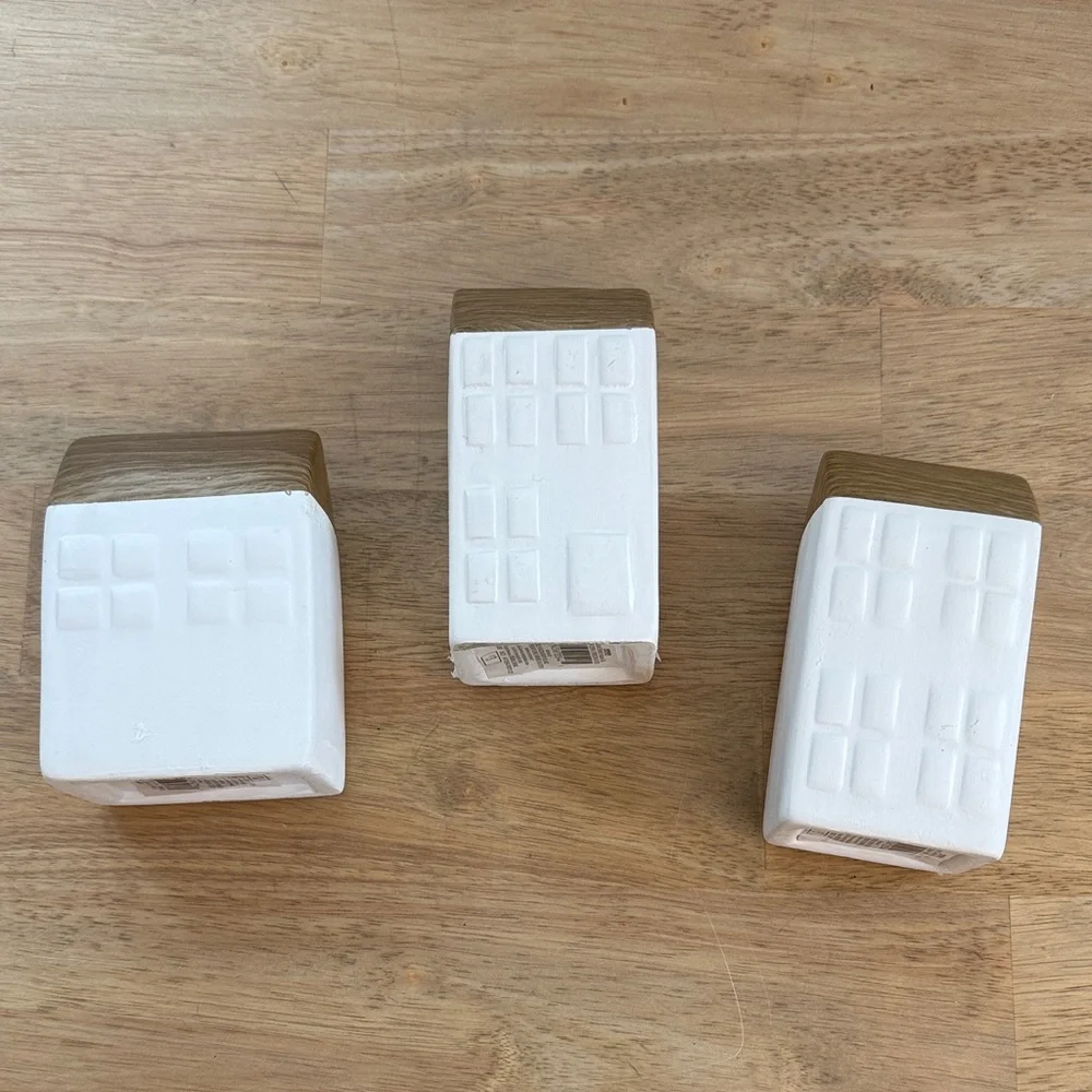 Ceramic holiday house set of 3 accents holiday decor